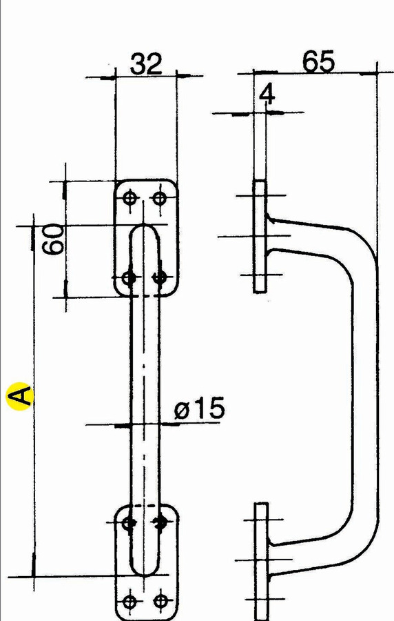 Poignée droite 180mm pour porte coulissant - IBFM - 482180