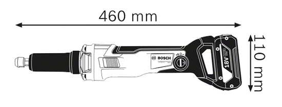 Meuleuse droite 18V Bosch GGS 18V-23 PLC Professional (sans batterie ni chargeur) + coffret L-BOXX - BOSCH - 0601229200