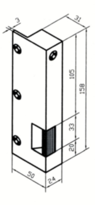 Gâche n°12 simple empennage droite tirant - BEUGNOT - BE11511600