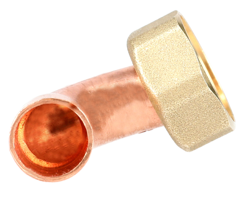 Raccord 2 pièces écrou prisonnier coudé F20/27 Ø 14 - GARIS - D12207B