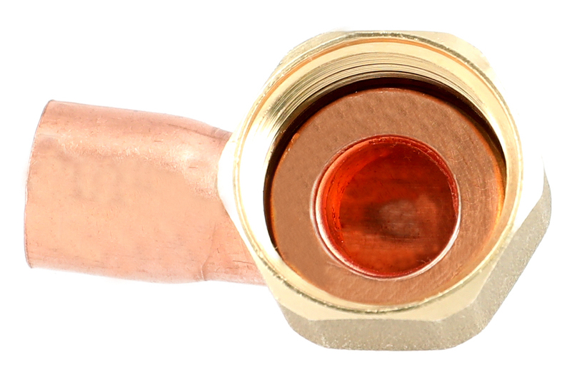 Raccord 2 pièces écrou prisonnier coudé F20/27 Ø 14 - GARIS - D12207B