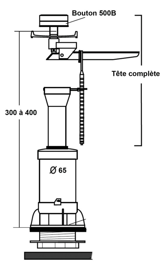 Mécanisme standard à poussoir bouton chromé - GARIS - W03-5000G