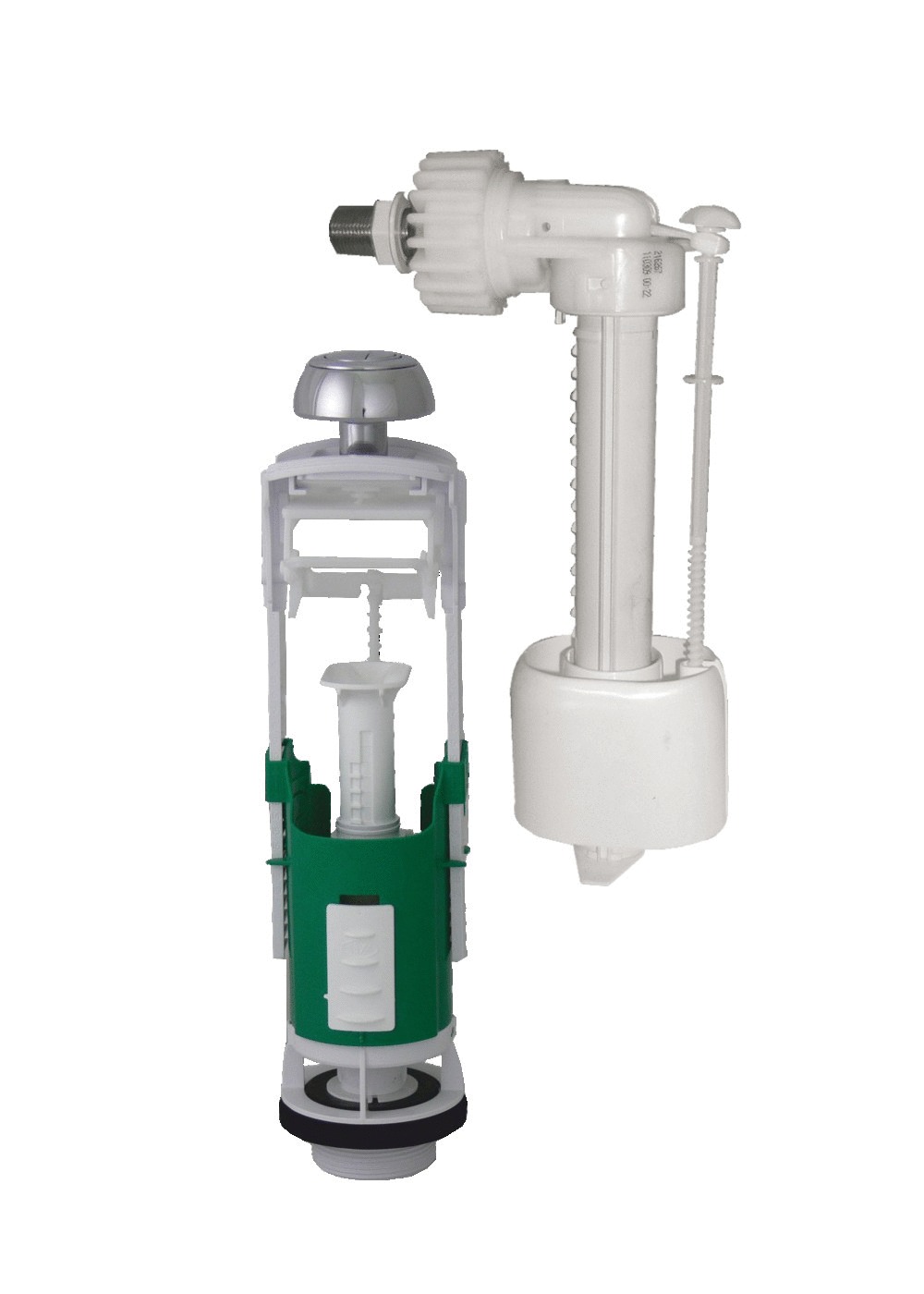 Mécanisme WC double débit bouton chromé + robinet flotteur standard - GARIS - W03-6500G