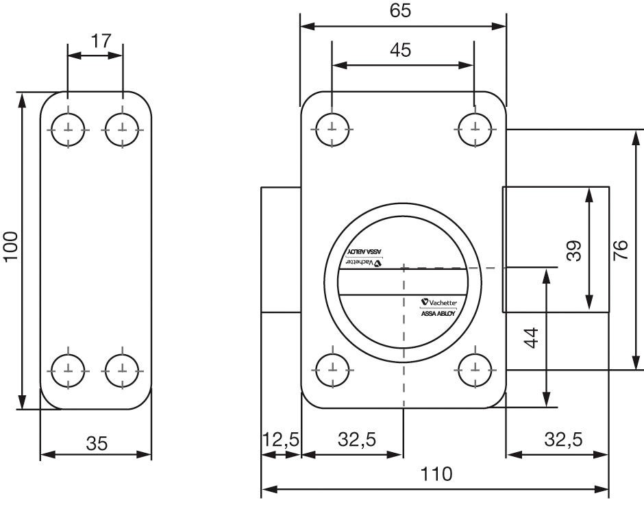 Verrou à bouton A2P* RADIALIS cylindre de 45mm 4 clés - VACHETTE - 27312000