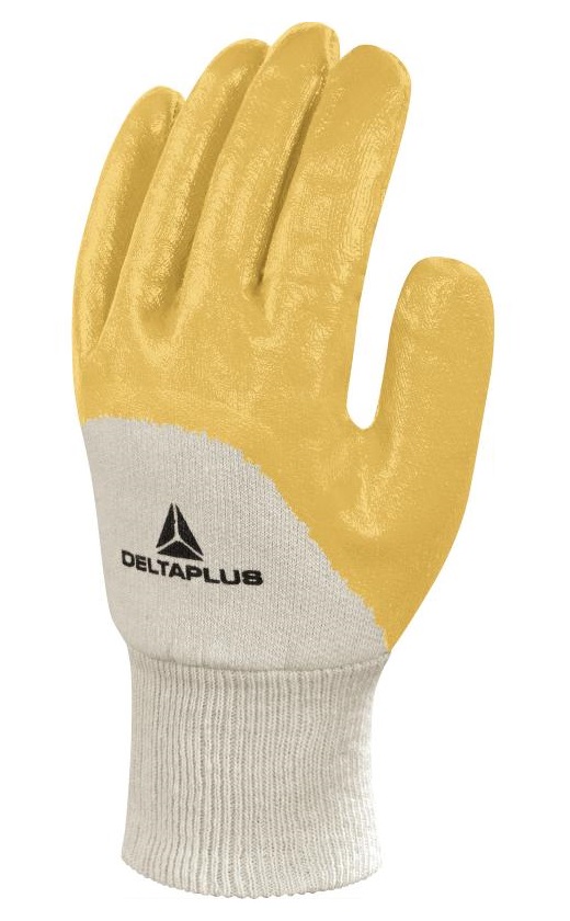 Gant de travail NI015 en coton enduit nitrile écru/jaune T10 - DELTA PLUS - NI01510