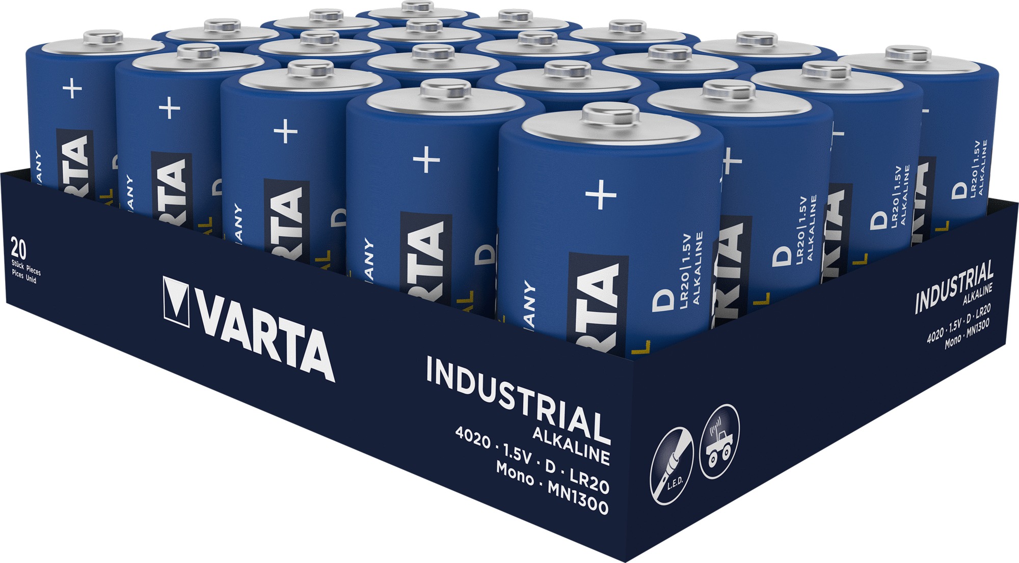 Boîte de 20 piles alcalines INDUSTRIAL Pro 9V 6LR61 - VARTA - 4922121111