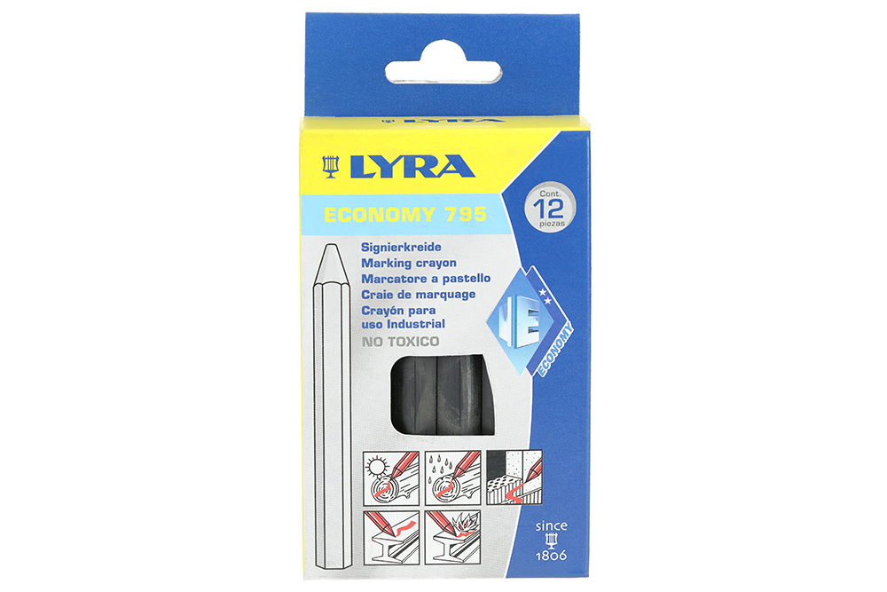 12 craies de marquage 11x110mm noires - LYRA - L4850099