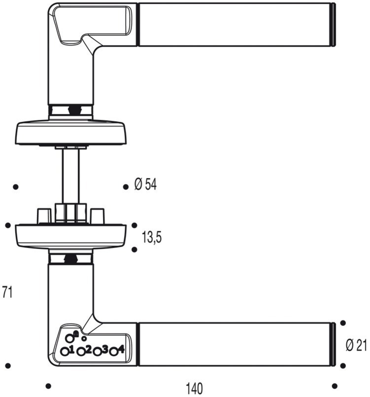 Poignée à code électronique sur rosaces CODE HANDLE droite - VACHETTE - 82004