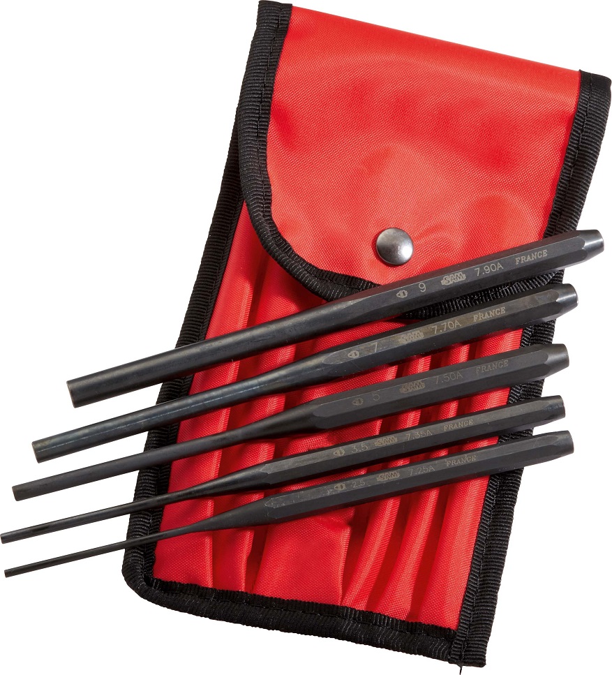 Jeu de 5 chasse-goupilles longs en trousse - SAM OUTILLAGE - 7-TR5A