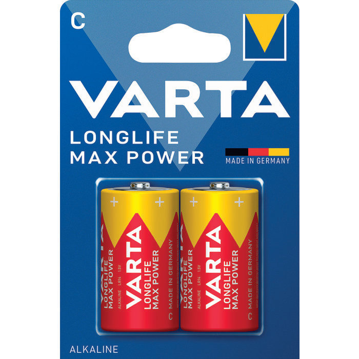 Blister de 2 piles LONGLIFE Max Power LR14 C 1,5V - VARTA - 4714110402