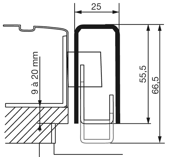 Gâche en applique à recouvrement réglable 9 à 20mm pour carénées EXCLUSIVE gauche blanc - VACHETTE - 14709000