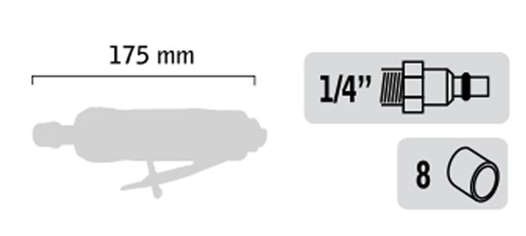 Meuleuse droite pneumatique 355W - GENERAL PNEUMATIC - GP3130