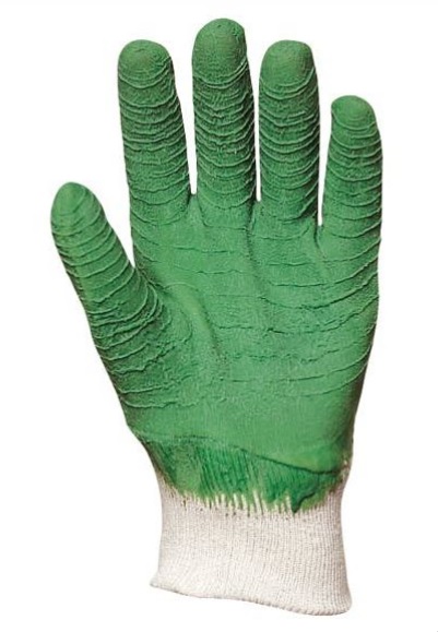 Gants de travail EUROTECHNIQUE enduit latex crêpe blanc/vert T10 - COVERGUARD - 3805