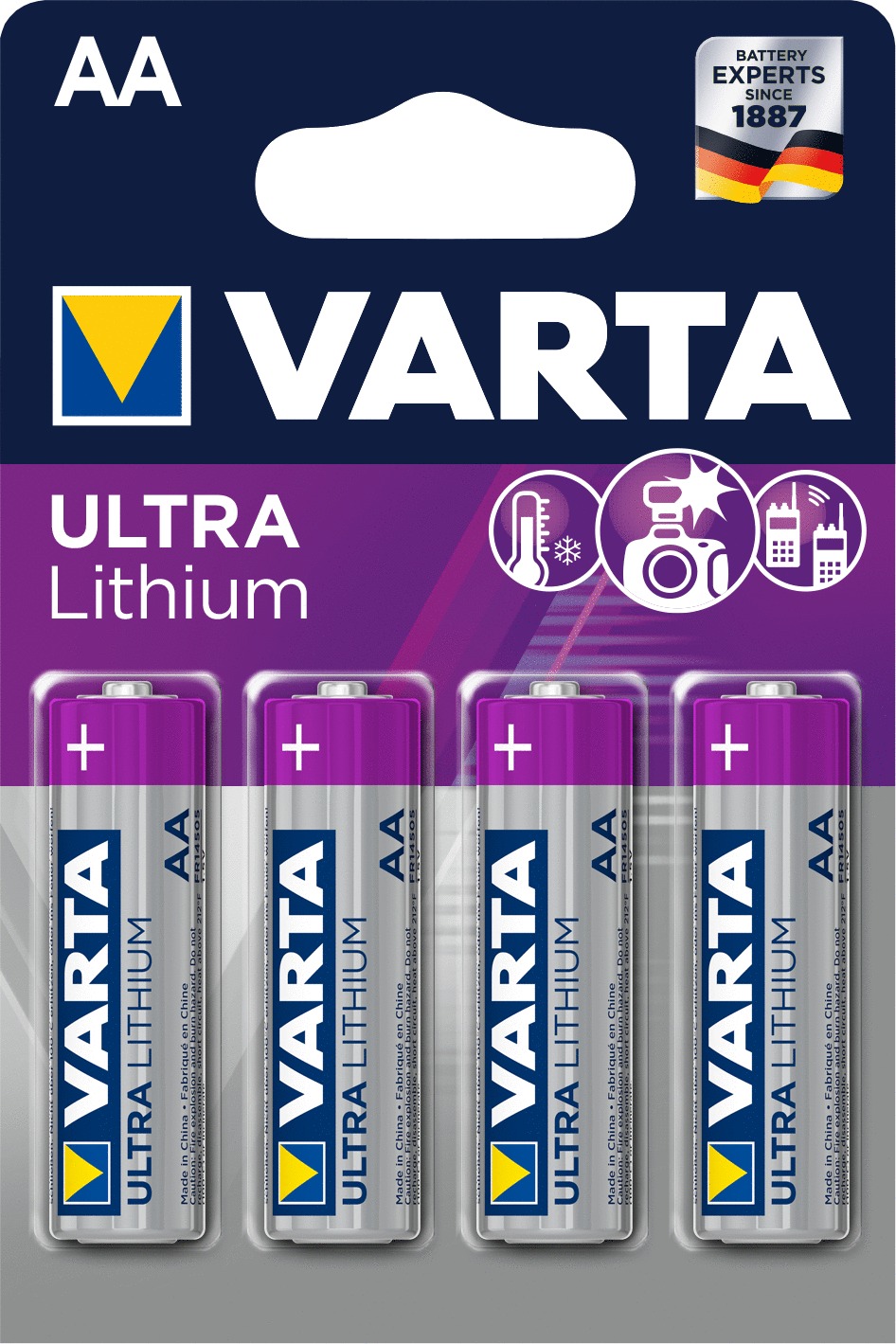 Piles ULTRA LITHIUM 1,5V LR06 AA - VARTA - 6106301404