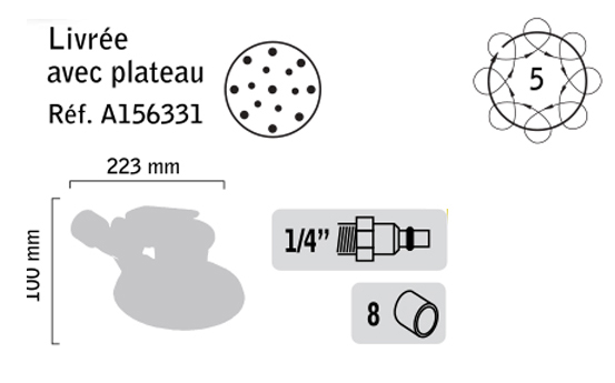 Ponceuse orbitale pneumatique D 150mm - GENERAL PNEUMATIC - GP4643