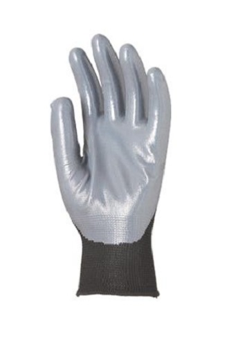 Gant tricoté polyester EUROTECHNIQUE enduit nitrile noir/gris T10 - COVERGUARD - 1NIBB10