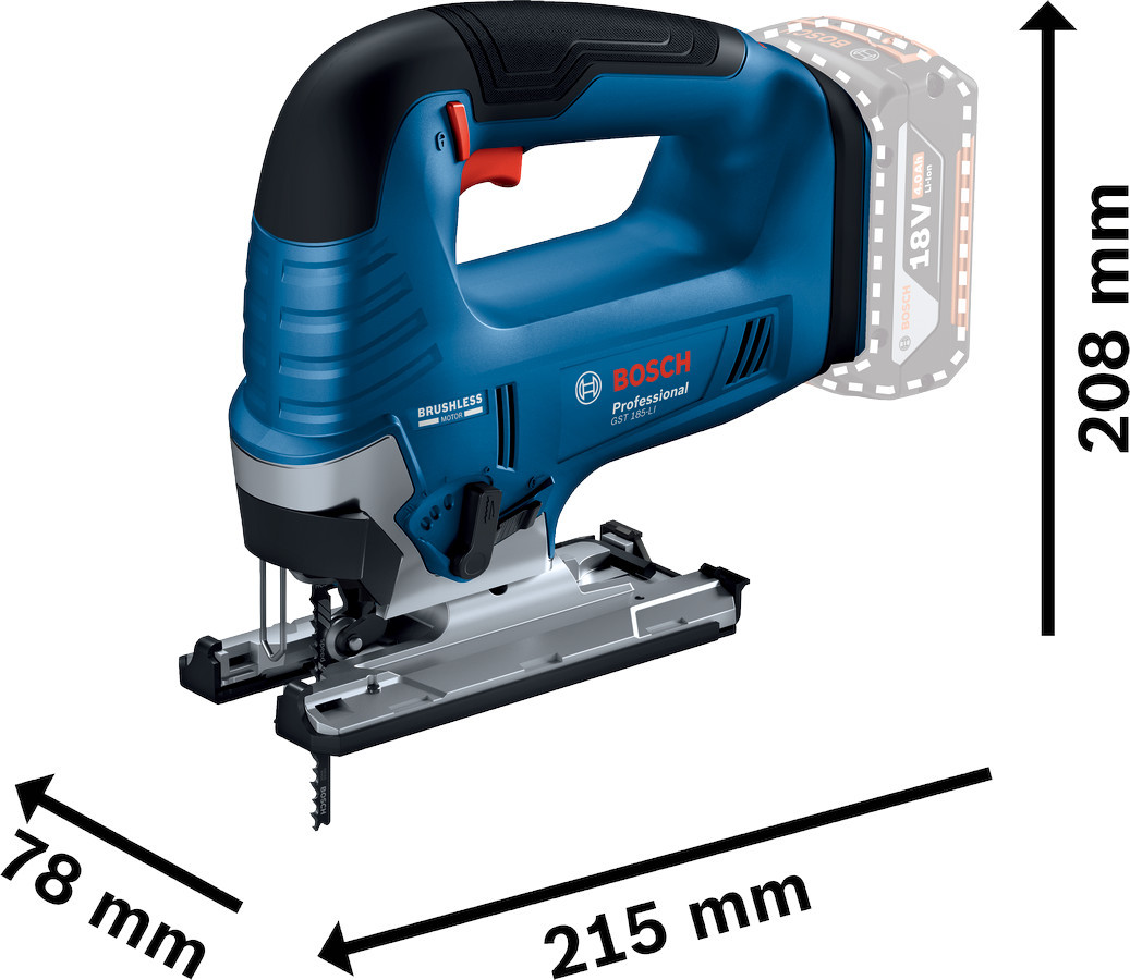 Scie sauteuse 18V GST 18V-125 B (sans batterie ni chargeur) en coffret L-BOXX - BOSCH - 06015B3000