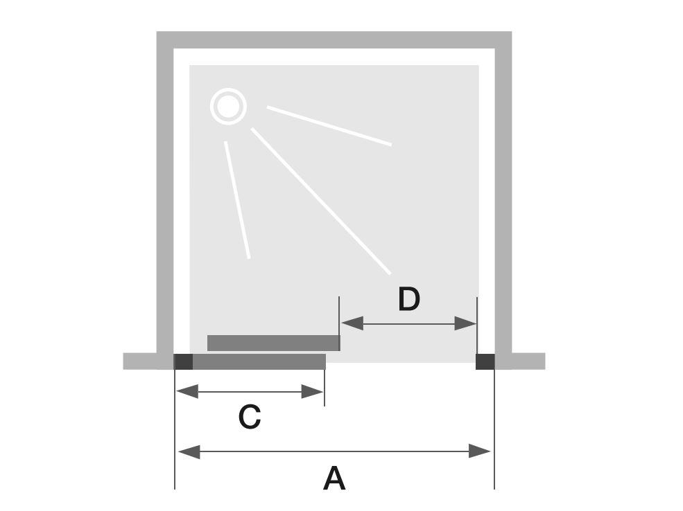 Porte coulissante SUPRA III C 100cm blanc verre transparent - KINEDO - PA1540BTN