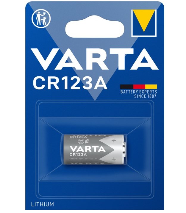 Pile lithium CR123 x 1 3V 1430mAh - VARTA