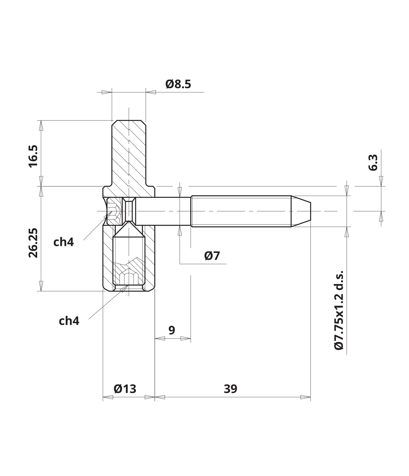 Fiche mâle réglable D 13mm - OTLAV - CG057130H003