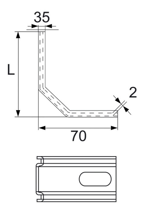 Equerre de fixation 70x70x35x2mm renforcée - TORBEL - J505170