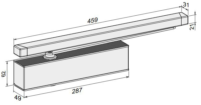 Ferme-porte TS 61 3-6 hauteur réglable par glissière argent avec plaque de montage - ECO SCHULTE - 5030064694