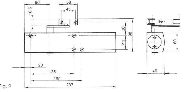 Ferme-porte TS 2000 NV corps seul argent - GEZE - 205324