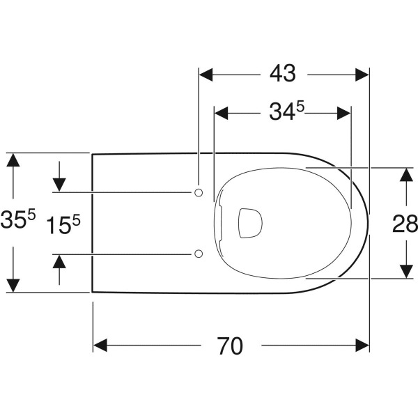 Cuvette WC suspendue RENOVA COMFORT rimfree adaptée PMR - GEBERIT - 208570000