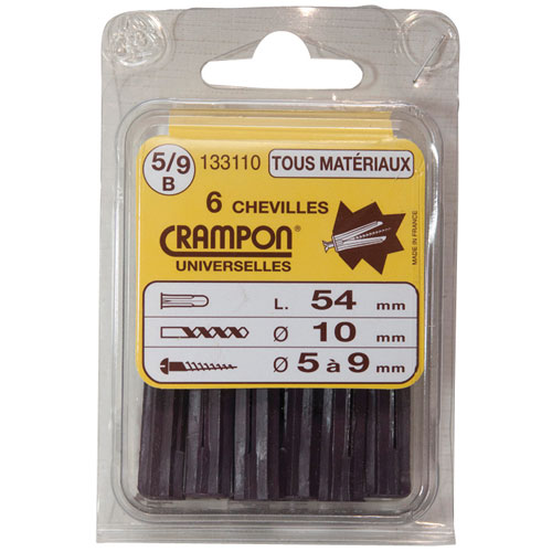 Chevilles crampon universelles 5-9mm en boîte de 60 - VINMER - 59P