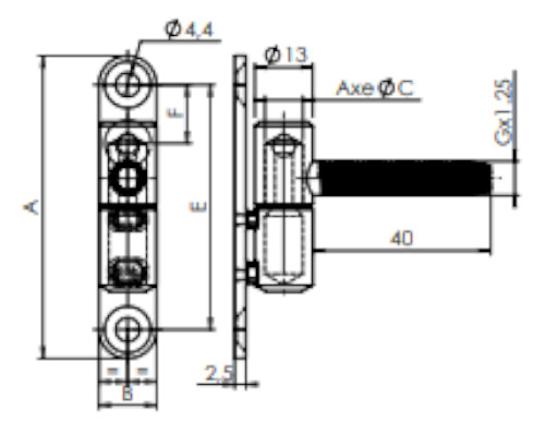 Paumelle fiche menuisé PVC diamètre 15 mm hauteur 83 mm époxy blanc MONIN 654020