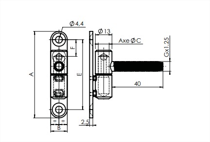 Paumelle fiche diamètre 13mm hauteur 68mm époxy blanc - MONIN - 654000