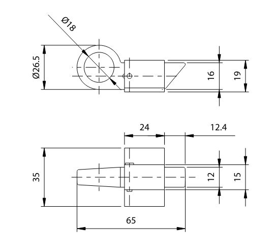 Loqueteau zingué pour gâche 645 - COMUNELLO - 630