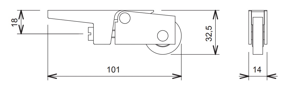 Chariot SR pour rail 150 degré - LA CROISEE DS - DS323482