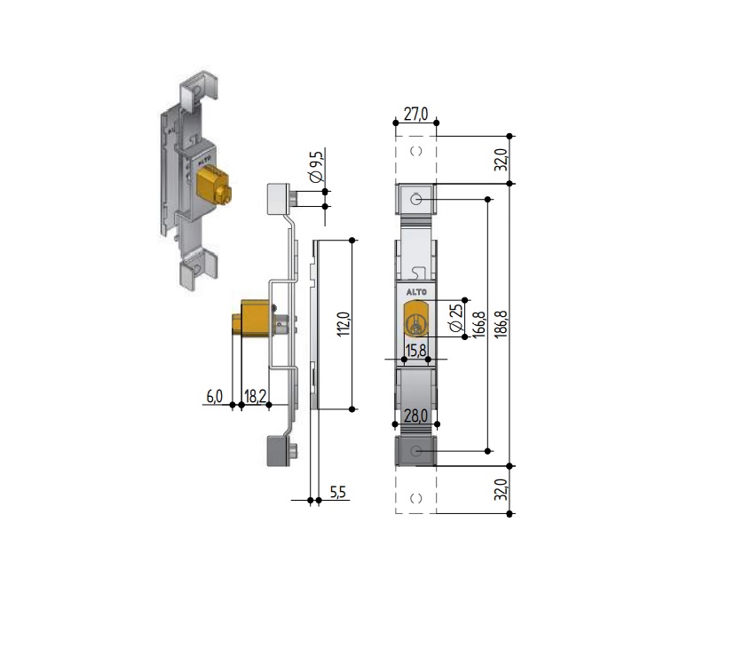 SERRURE P/GRILLE EXTENSIBLE 6610