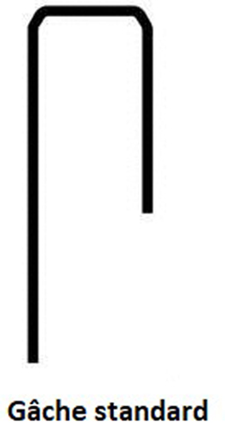 Gâche standard en J pour carénées EXCLUSIVE gauche blanc - VACHETTE - 14705000