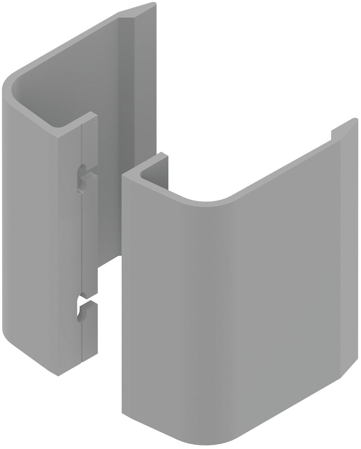 Paire de poignée aileron 130mm aluminium laqué gris RAL9006 - LA CROISEE DS - DS6837-P007