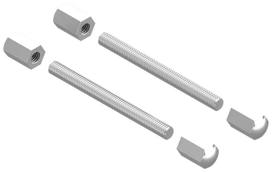 4 écrous + 2 tiges filetée de 80 mm - LA CROISEE DS - DS6818080