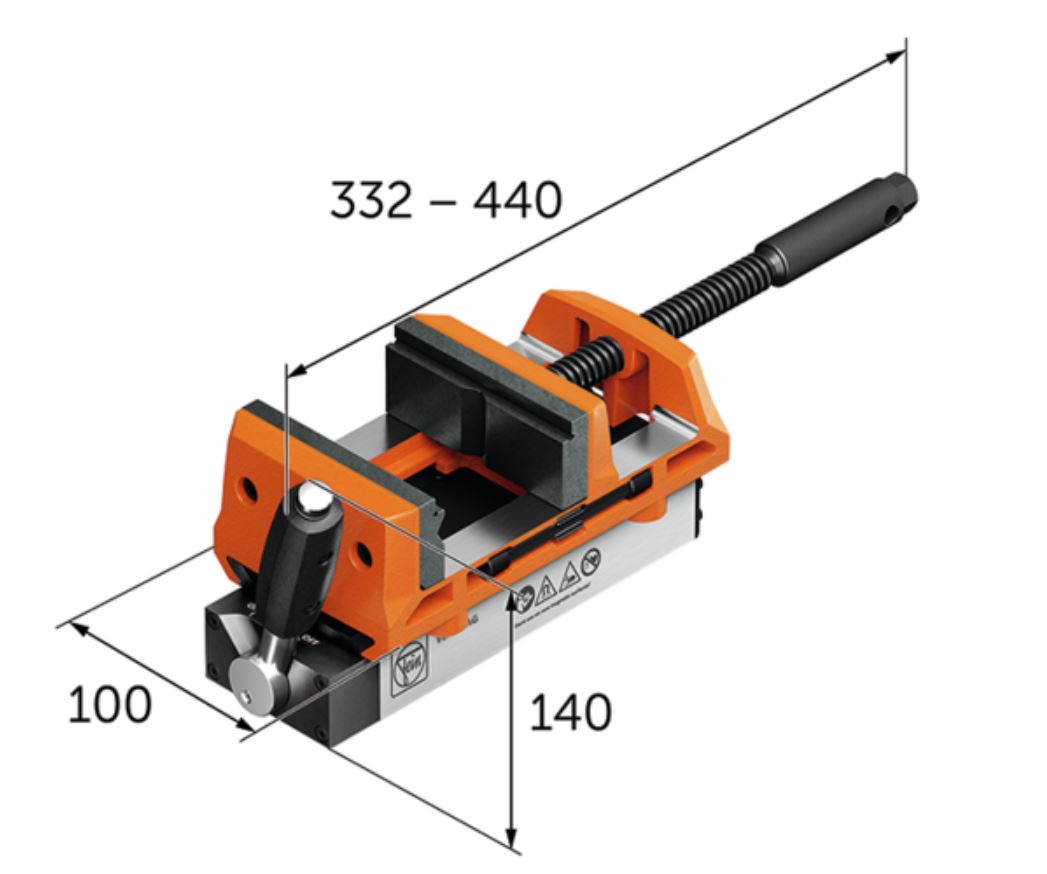 Aimant magnétique VERSAMAG avec largeur de mors 100mm - FEIN - 90701003020