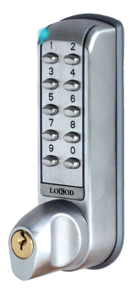 Serrure à code électronique J-Tronic sur serrure tubulaire à pêne demi-tour - LOKOD - 35500-CS