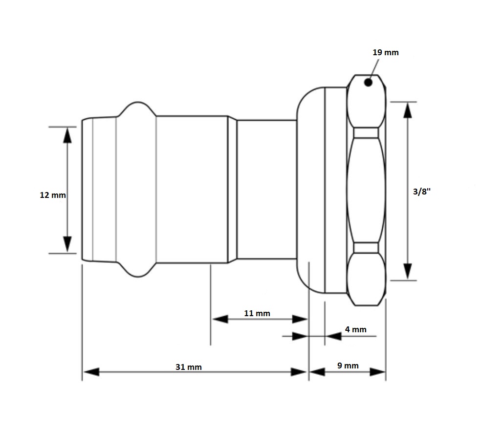 Raccord en cuivre Sudopress avec écrou FF 12 x G3/8'' - AALBERT - 6671258