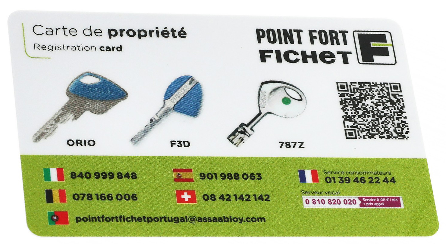 Cylindre monobloc 787Z pour Modul/Palier/Vertis/P101 A2P* - FICHET - 75025620-Z