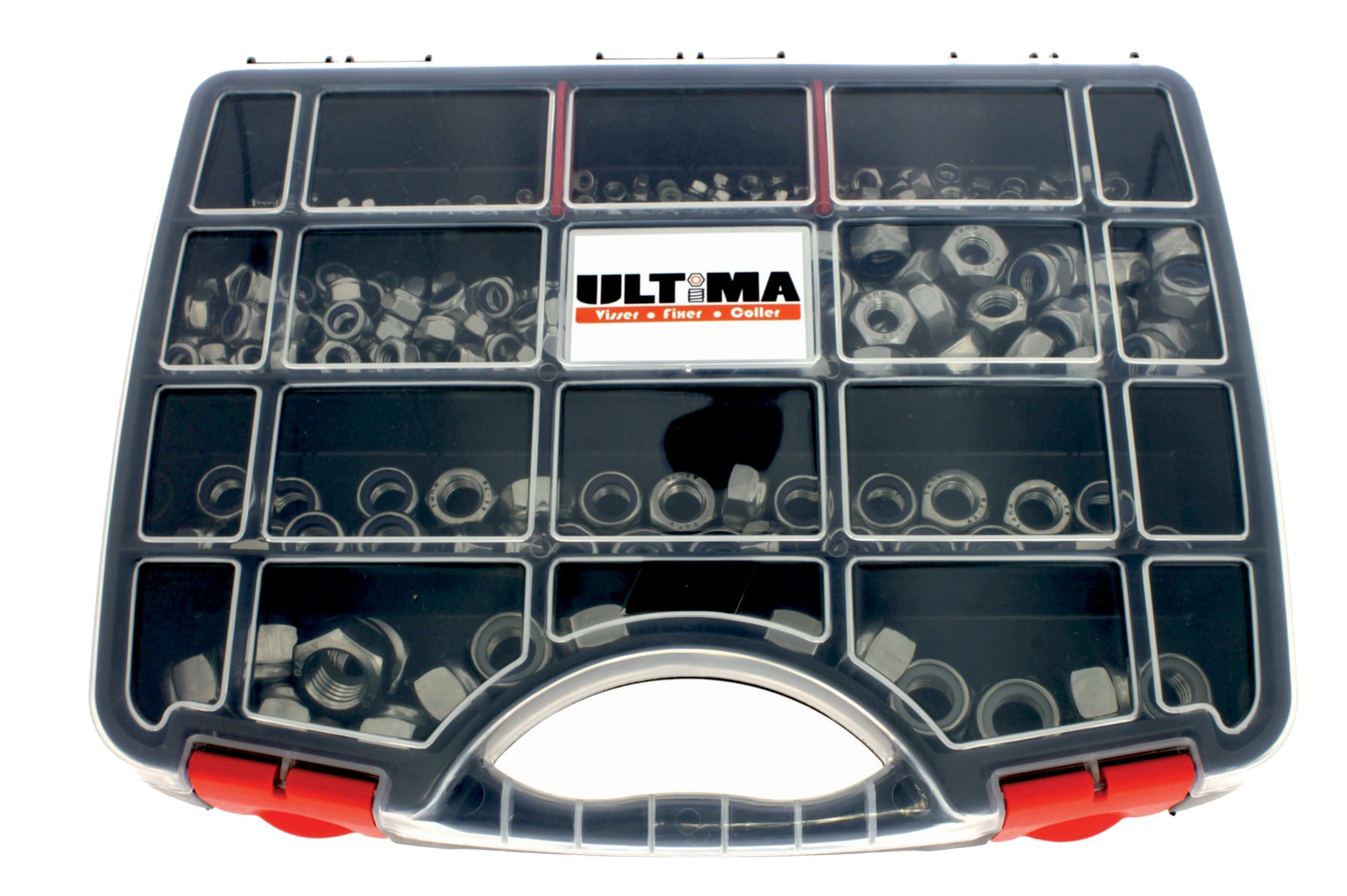 Coffret de 575 écrous hexagonaux indésserrables avec bague nylon inox A2 COF908 - ULTIMA - AFBPACK31