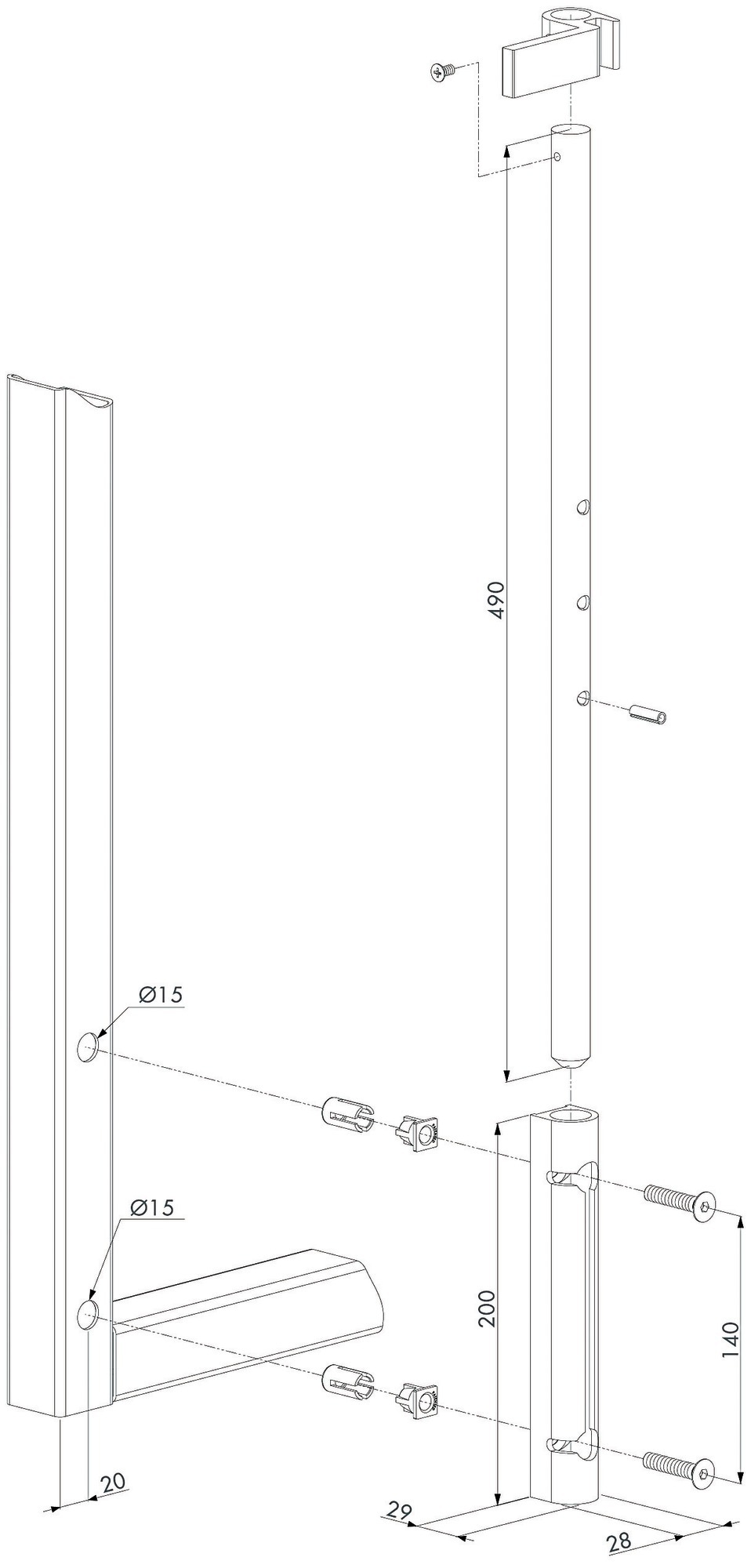 Verrou de sol applique tige acier galvaniser Quick-Fixe - LOCINOX - P00008481