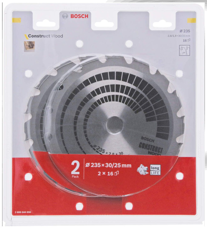 Kit 2 lames scie circulaire pour bois 235x30/25,8mm - BOSCH - 2608644656