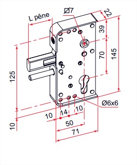 Serrure de portail en applique série GA levant 30mm - TIRARD - GA592302