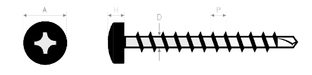 Vis auto-perceuse à tête cylindrique crantée PH zingué DIN 7504-N 3,5/25mm boîte de 500 - ULTIMA - AFB7504MH3525