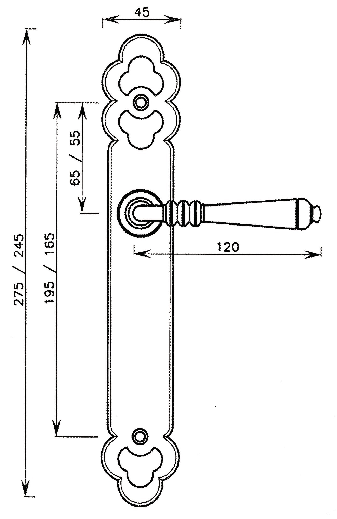 Ensemble Languedoc fer cémenté patiné verni clé I - BOUVET - ES61ID4932
