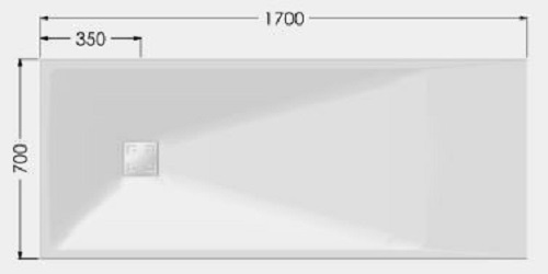 Receveur ONYX blanc 1200x700mm avec bonde - AKW - 12824WH-CH
