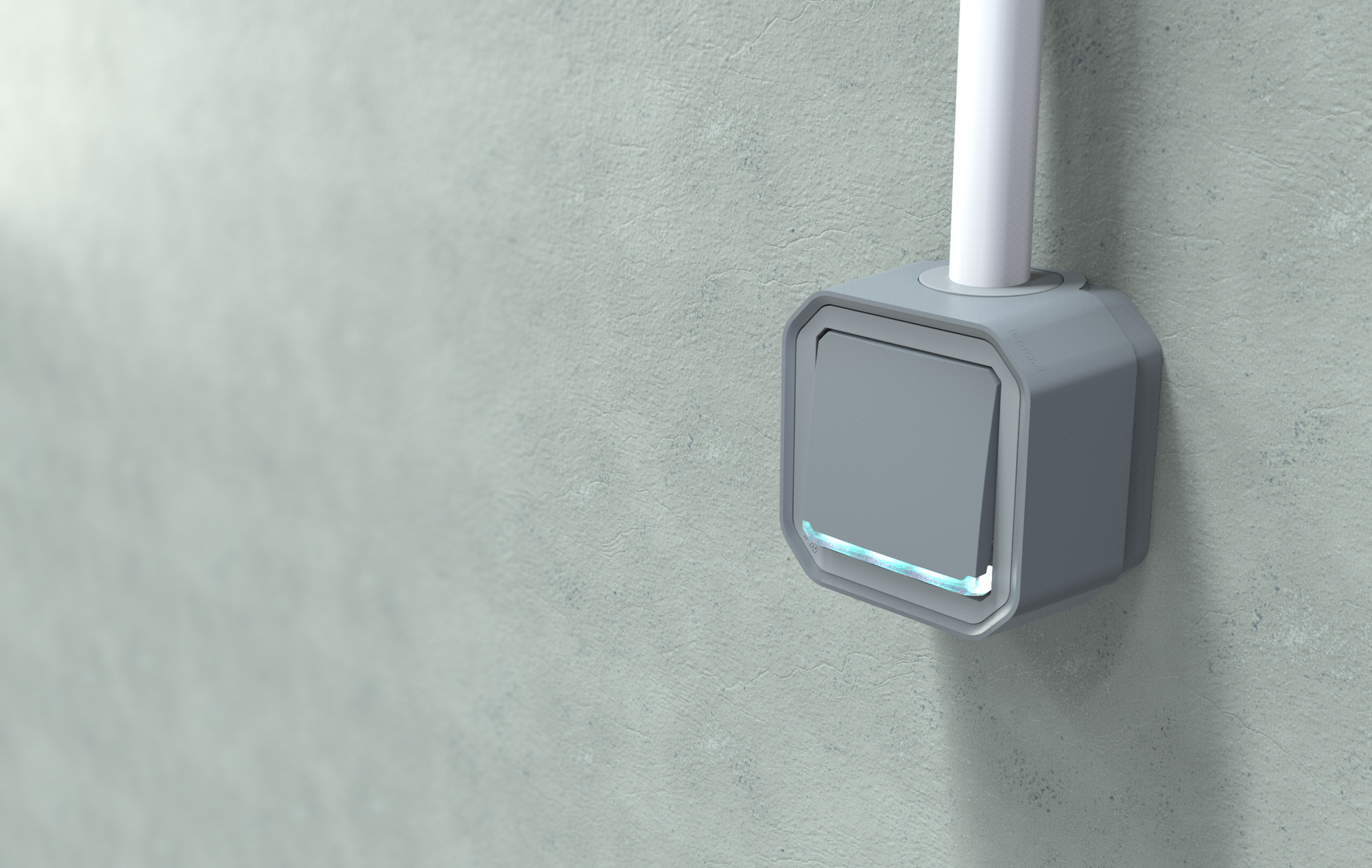 Interrupteur ou va-et-vient témoin avec voyant étanche PLEXO 10AX 250V - LEGRAND - 069512L