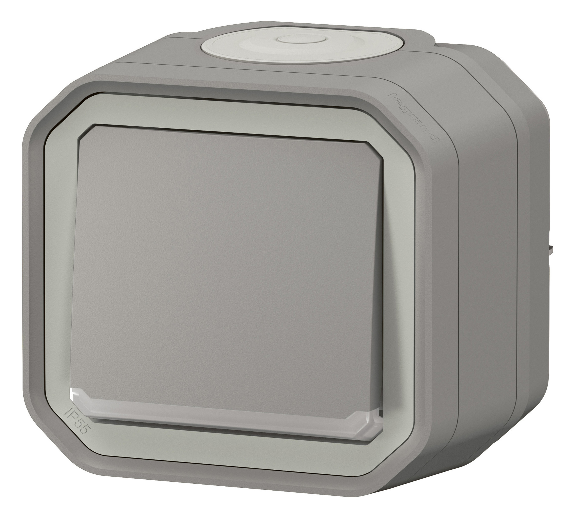 Interrupteur ou va-et-vient PLEXO 10AX 250V étanche complet saillie gris avec voyant - LEGRAND - 069712L